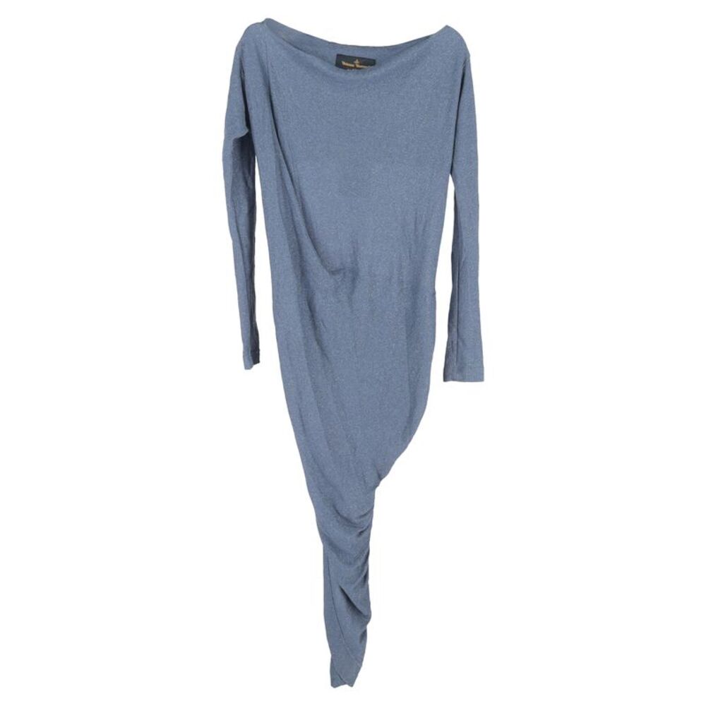 Vivienne Westwood Anglomania Bateau Long Dress in Light Blue Viscose